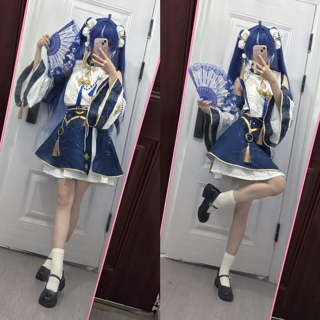 鸣潮, Cosplay穿搭, 尤诺cos, 国风二次元, 蓝发少女 - 第2张