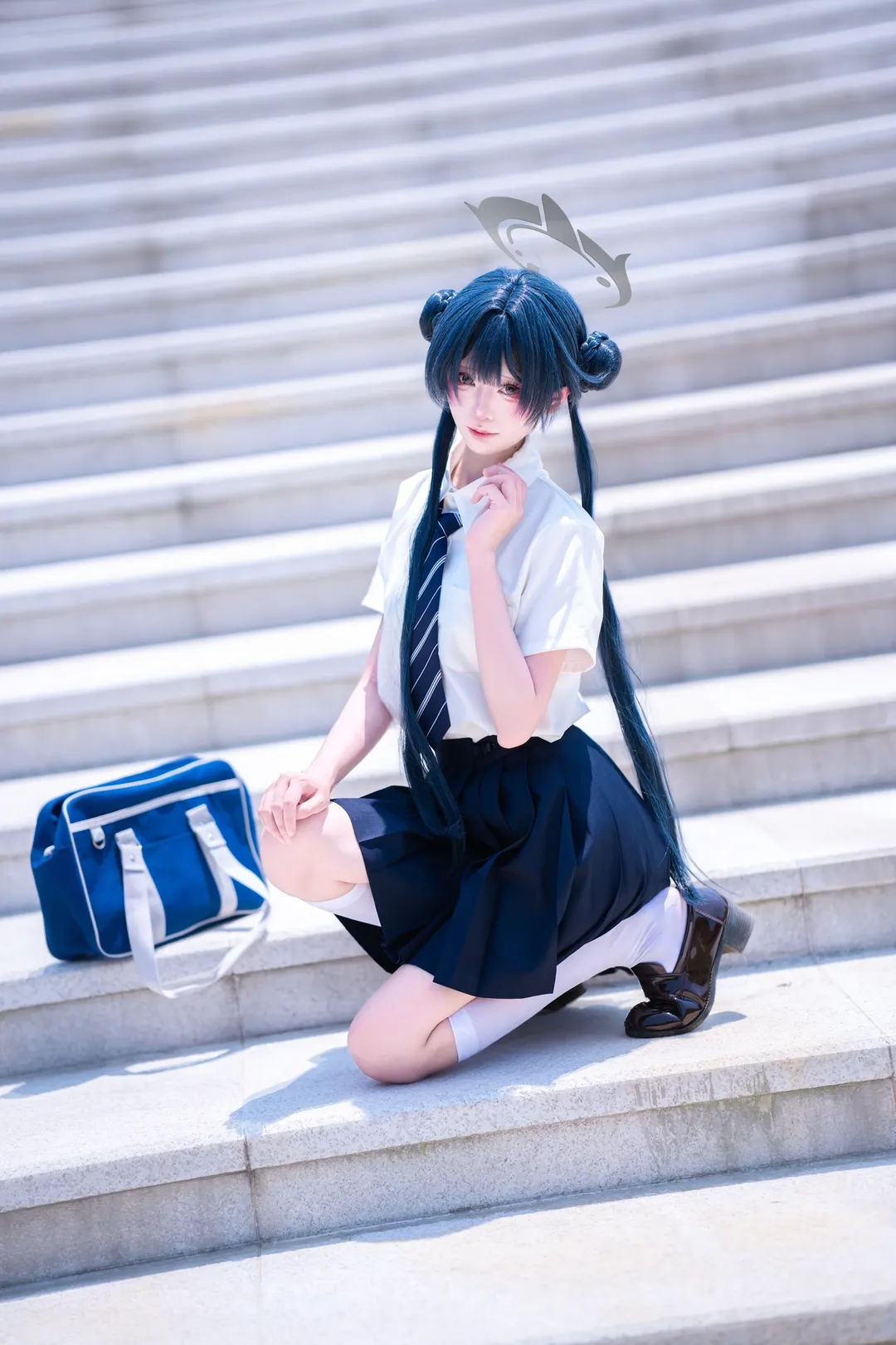 蔚蓝档案, 妃咲cos, jk制服, cosplay分享, 户外外景 - 第1张