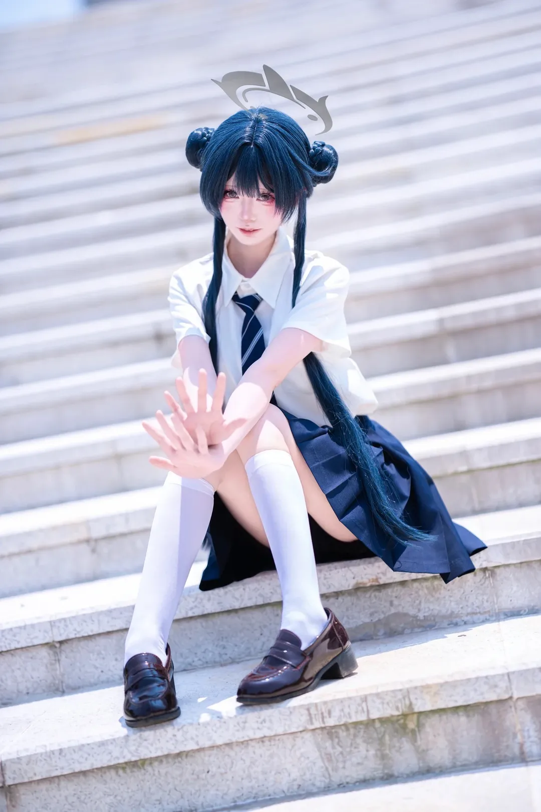 蔚蓝档案, 妃咲cos, jk制服, cosplay分享, 户外外景 - 第4张