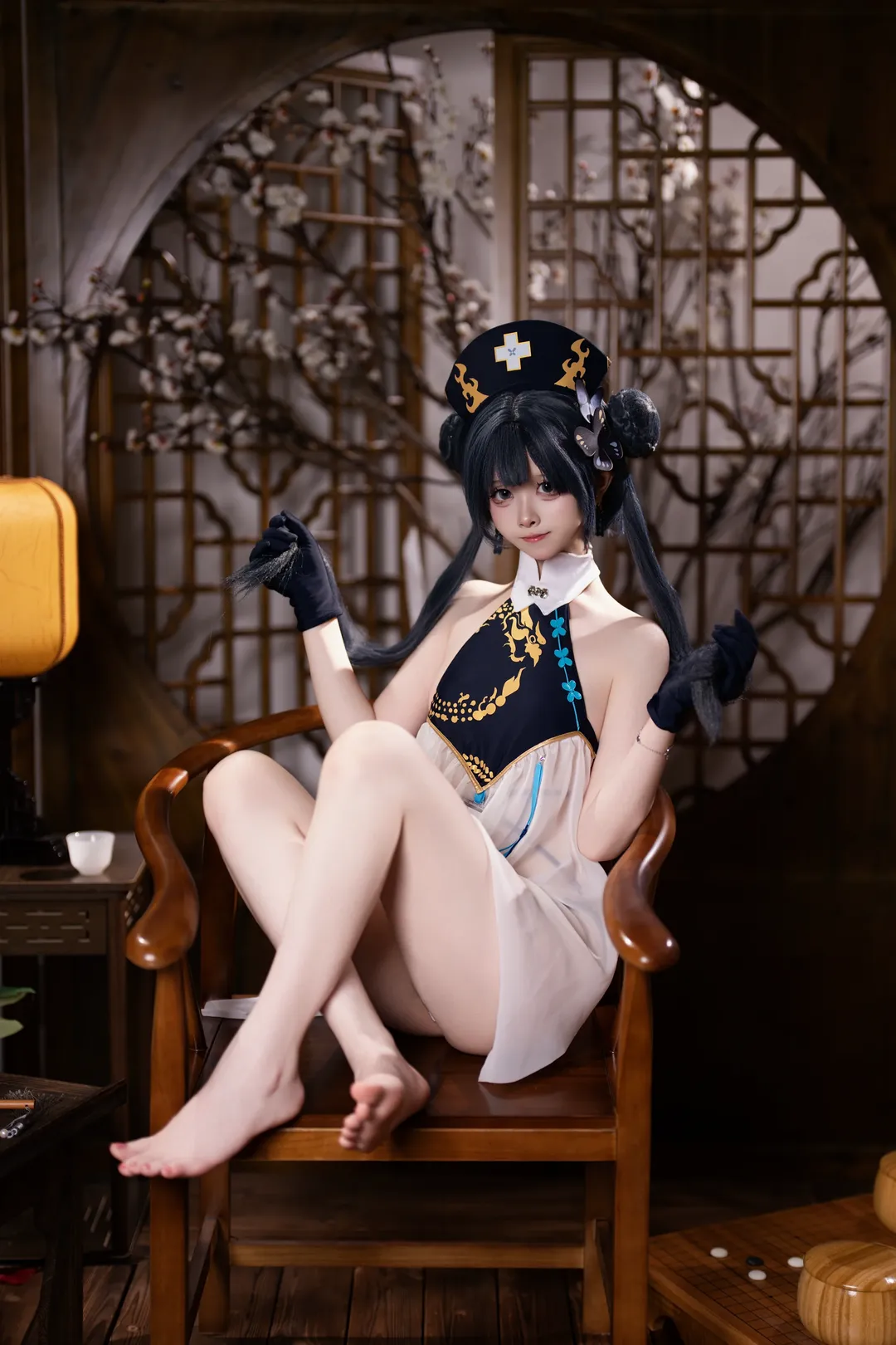 2次元少女, ブルーアーカイブ, 雰囲気のある写真, 竜華キサキ コスプレ, 古典チャイナドレス コスプレ