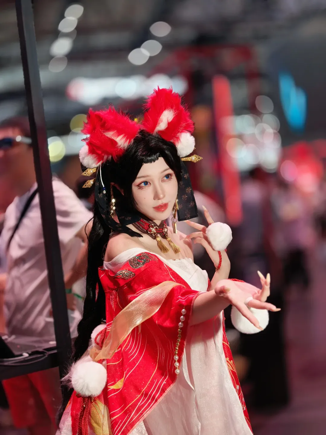 cosplay, cj2025漫展, 和风兽耳, 展场写真, 红白造型 - 第3张