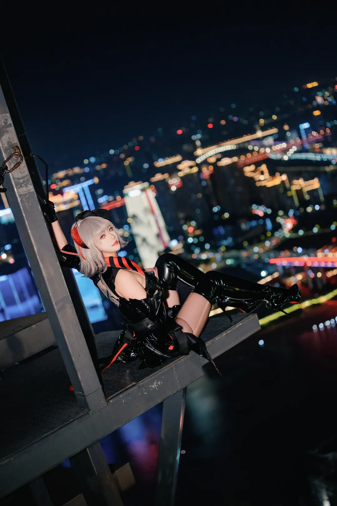 明日方舟, 重庆夜景, Wcos, 漆皮cosplay, 高空拍摄