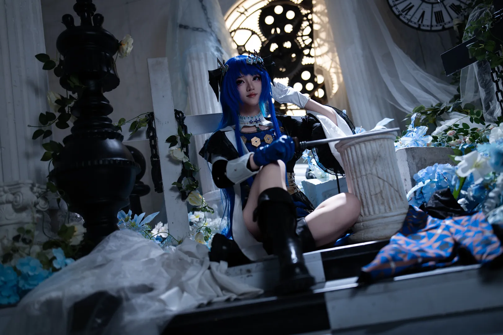 明日方舟, cosplay摄影, 莫斯提马cos, 幻语乐痕, 哥特风妆容 - 第3张