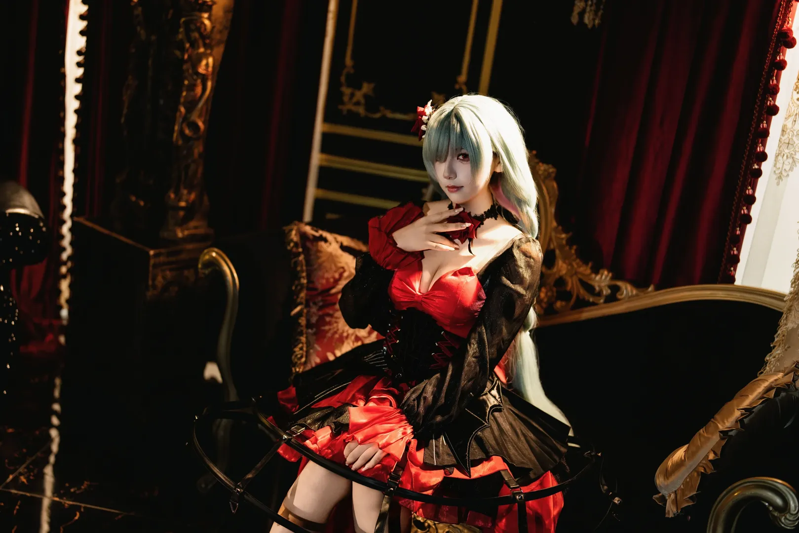 鳴潮, 弗洛洛cos, 哥特風cosplay, 暗黑系攝影, 復古寫真 - 第2張