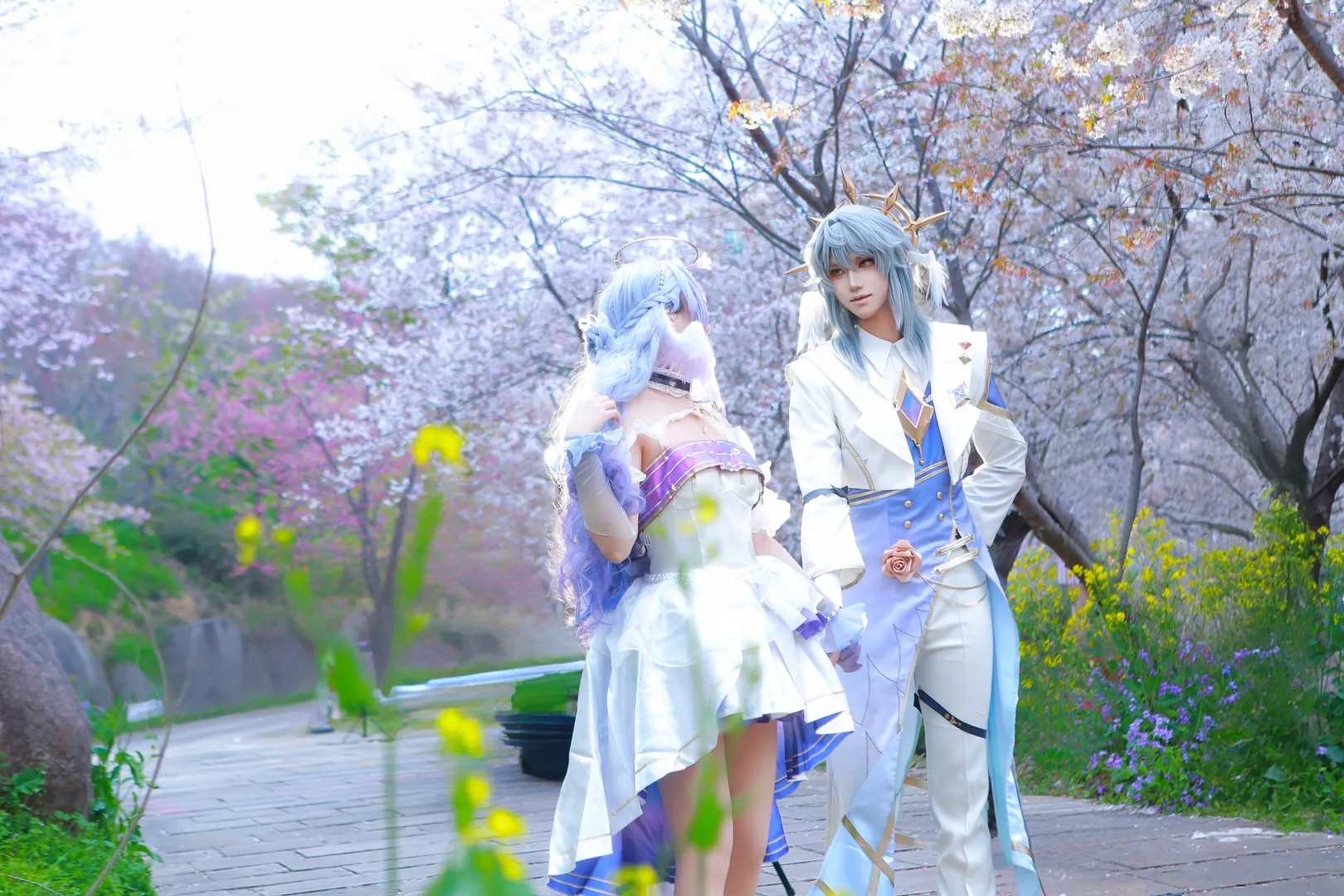 崩坏星穹铁道, 匹诺康尼, cosplay摄影, 樱花季cos, 星期日与知更鸟cos - 第5张