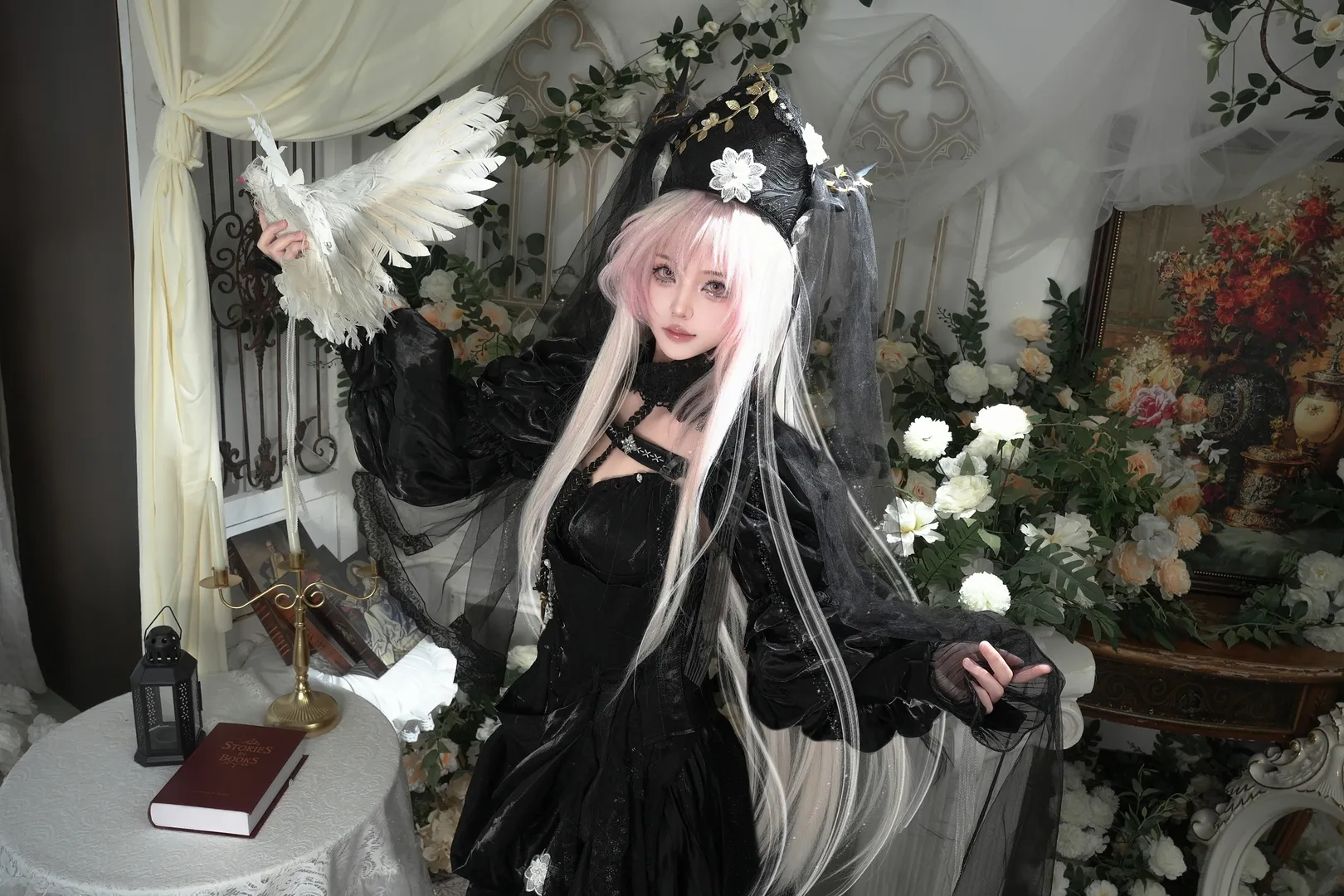 明日方舟, 特蕾西娅cos, 氛围感人像, 哥特风cosplay, 魔王追悼 - 第3张