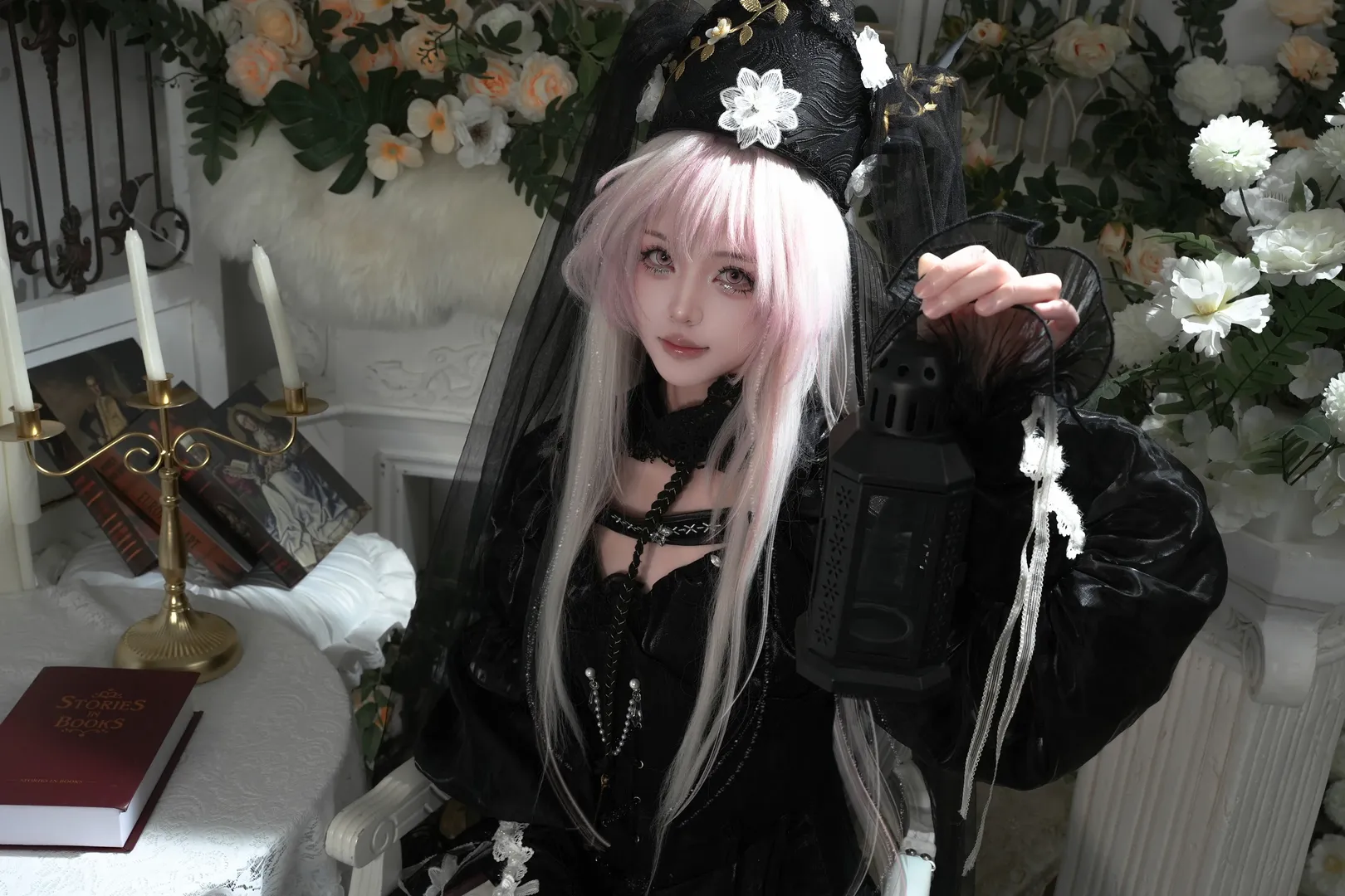明日方舟, 特蕾西娅cos, 氛围感人像, 哥特风cosplay, 魔王追悼 - 第6张