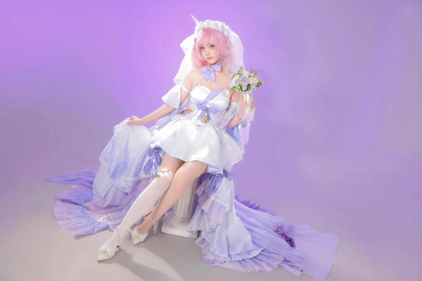 爱莉希雅cos, 花间颂歌, cosplay, 崩坏三, 花嫁cos - 第2张