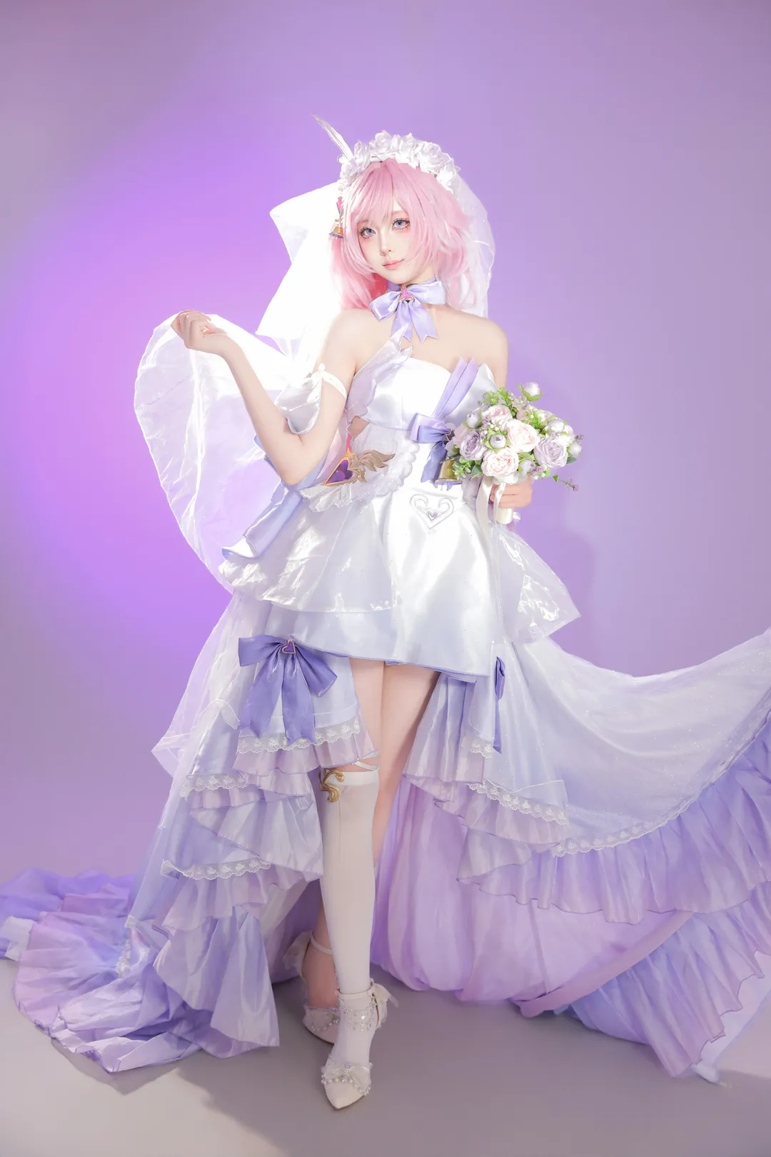 爱莉希雅cos, 花间颂歌, cosplay, 崩坏三, 花嫁cos