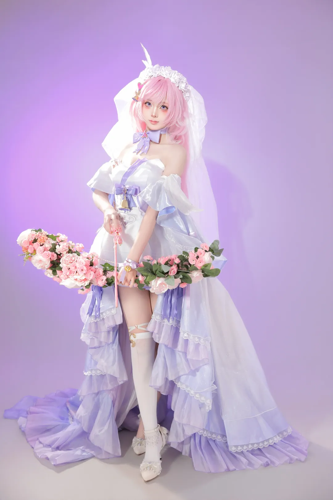 爱莉希雅cos, 花间颂歌, cosplay, 崩坏三, 花嫁cos - 第4张