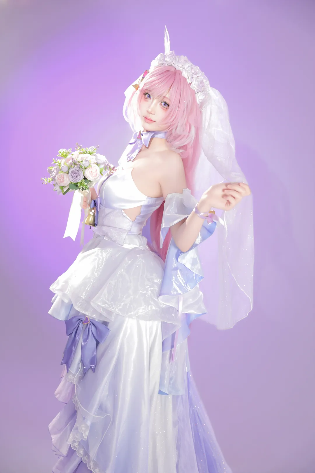 爱莉希雅cos, 花间颂歌, cosplay, 崩坏三, 花嫁cos - 第6张