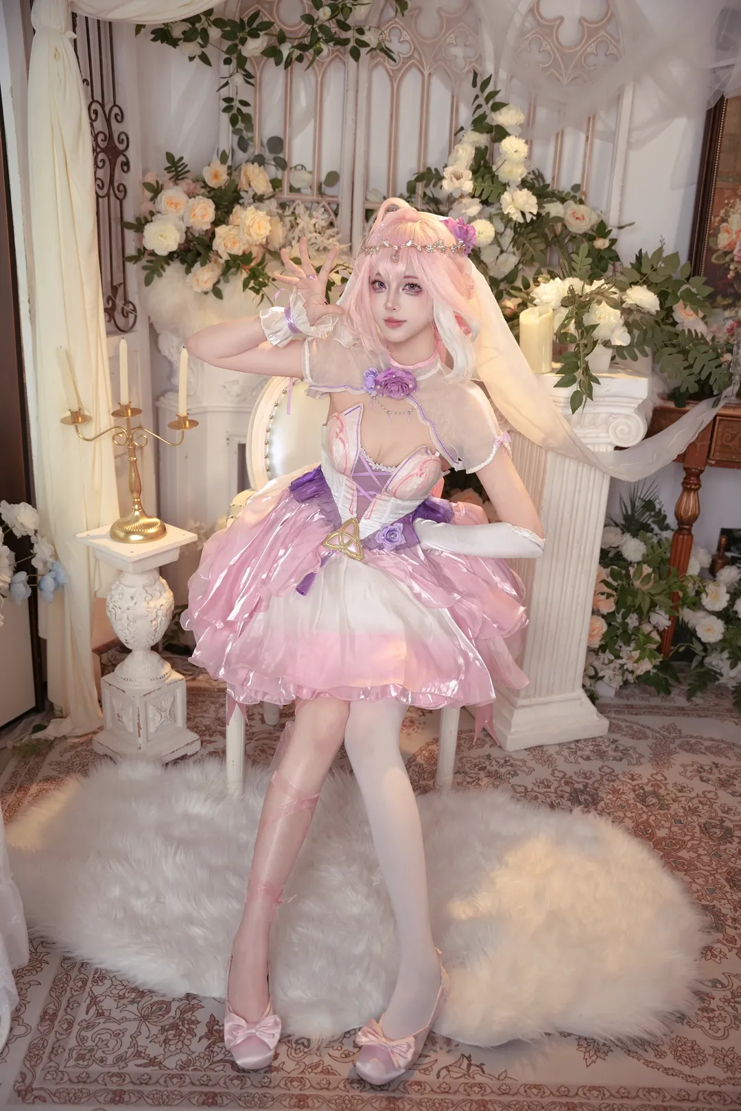Elysia Cosplay, Honkai Impact 3rd, Anime girl, Pink-themed outfit, Dreamy cosplay - Image 1