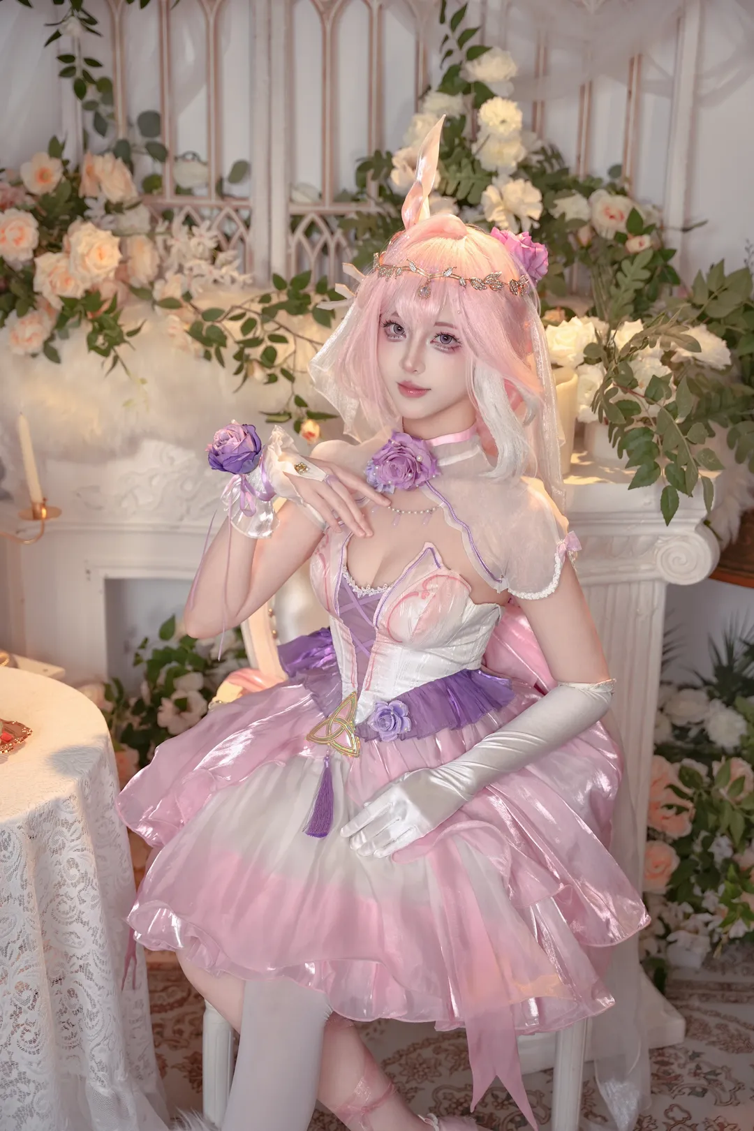 Elysia Cosplay, Honkai Impact 3rd, Anime girl, Pink-themed outfit, Dreamy cosplay - Image 2