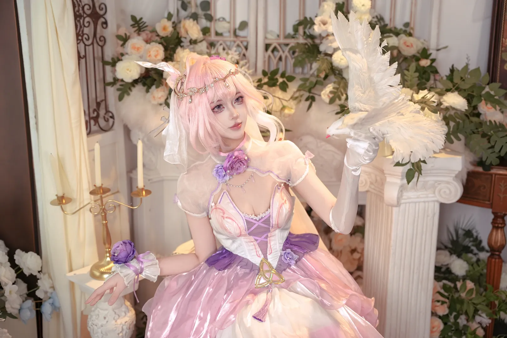 エリシア コスプレ, 崩壊 3rd, 2次元少女, ピンク系コーデ, 夢幻的なコスプレ