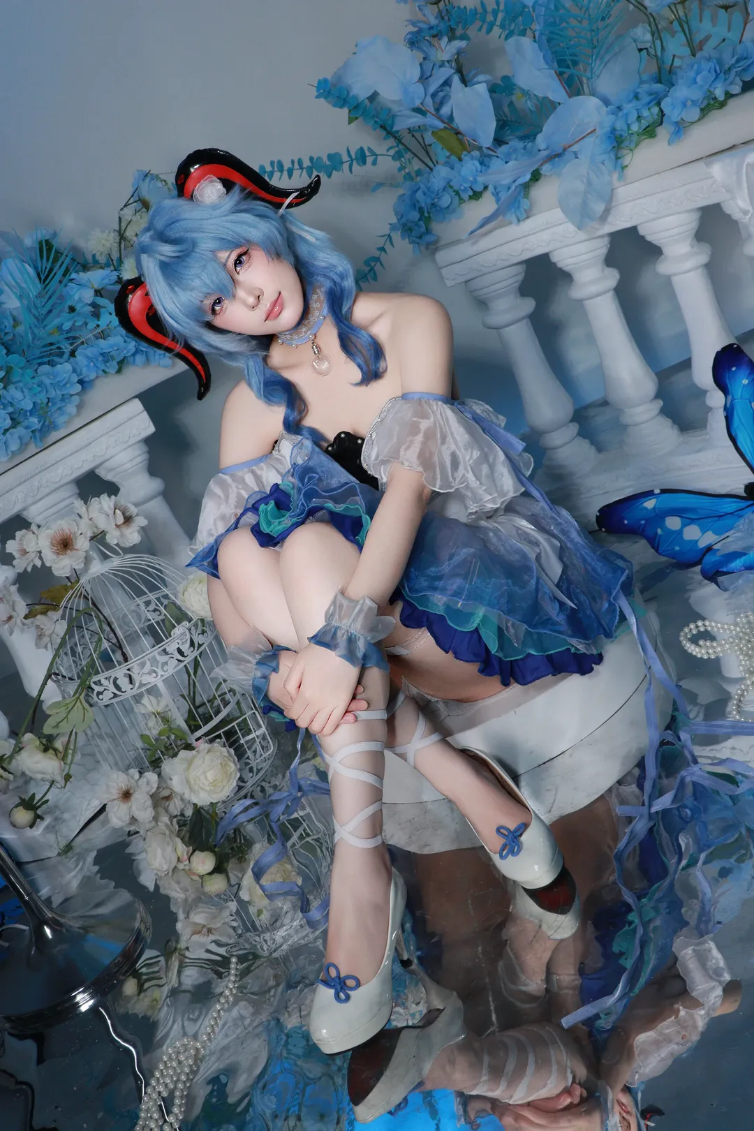 原神, 甘雨cos, cosplay, 原神创作者激励计划, 蓝发少女cos