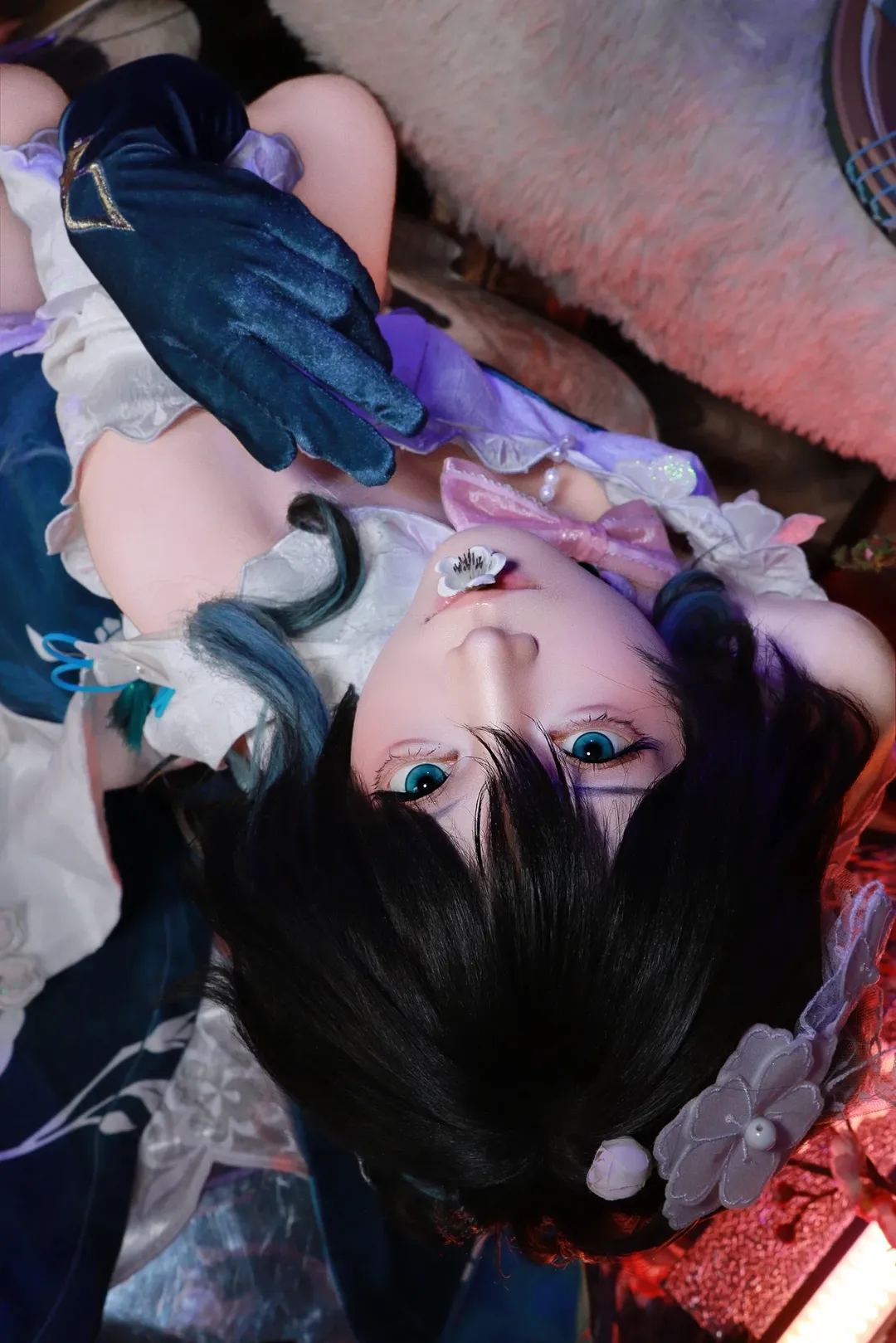 コスプレ, 崩壊：スターレイル, ルアン・メェイ コスプレ, 雰囲気のある写真, ブルーメッシュウィッグ - 3枚目