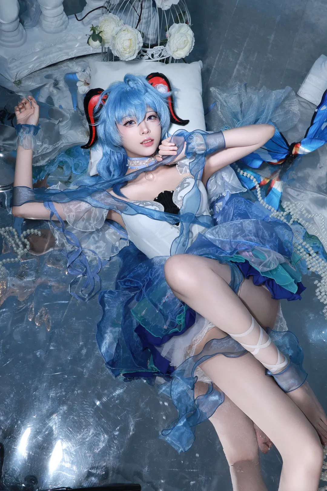 原神, 甘雨cos, 二次元cosplay, 原神cos, 蓝发少女 - 第3张
