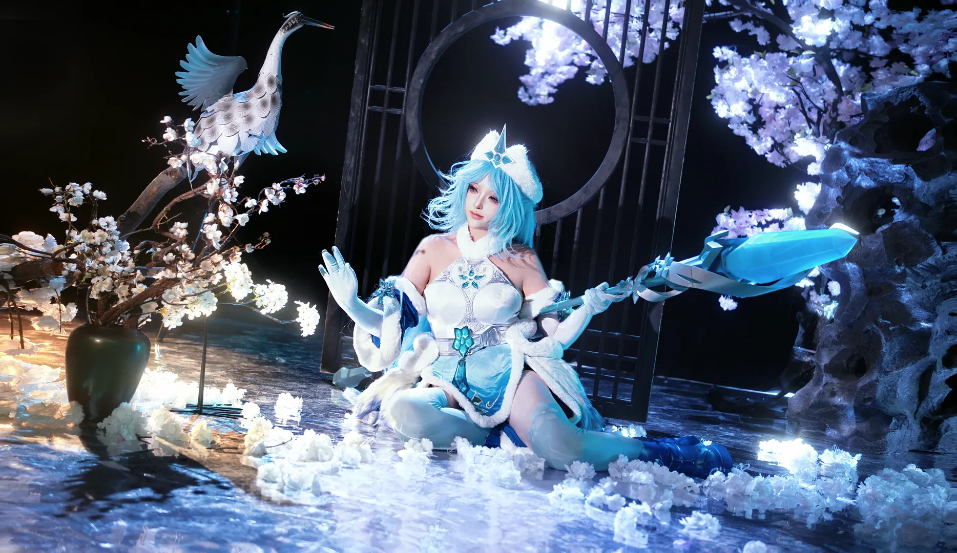Honor of Kings, Wang Zhaojun cosplay, Cosplay photography, Ancient-style role-playing, Ice and snow makeup and styling