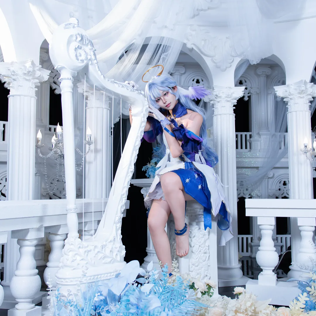 崩壞星穹鐵道, 知更鳥cos, 二次元cos, cosplay正片, 豎琴寫真 - 第1張