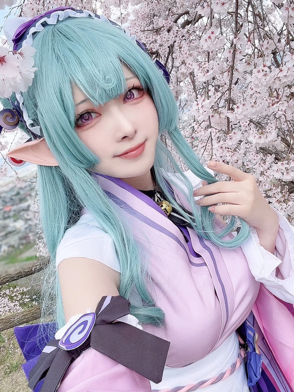 Genshin Impact, Elf cosplay, Sakura Photograph, Yumemizuki Mizuki cosplay, Genshin Impact cosplayer