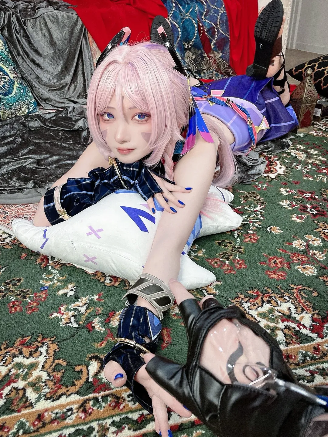 原神, 茜特菈莉cos, 夜景摄影, cosplay造型, 蓝色眼妆
