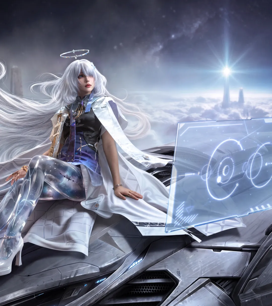 鸣潮, 赛博朋克, 二次元cosplay, 莫宁cos, 白毛cos - 第3张