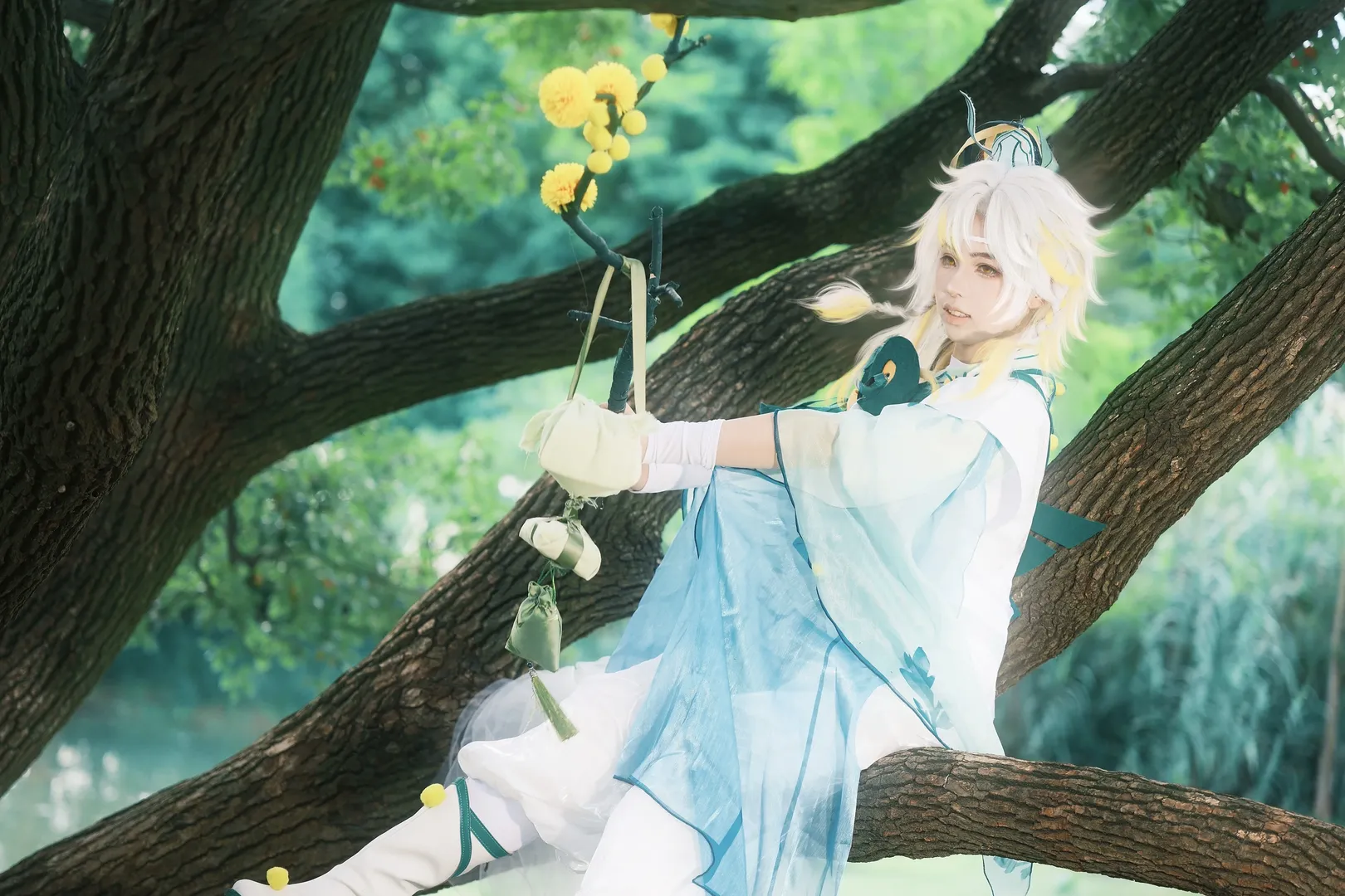 Honor of Kings, Healing style photography, Forest photography, Sakeer cosplay, Forest outdoor location