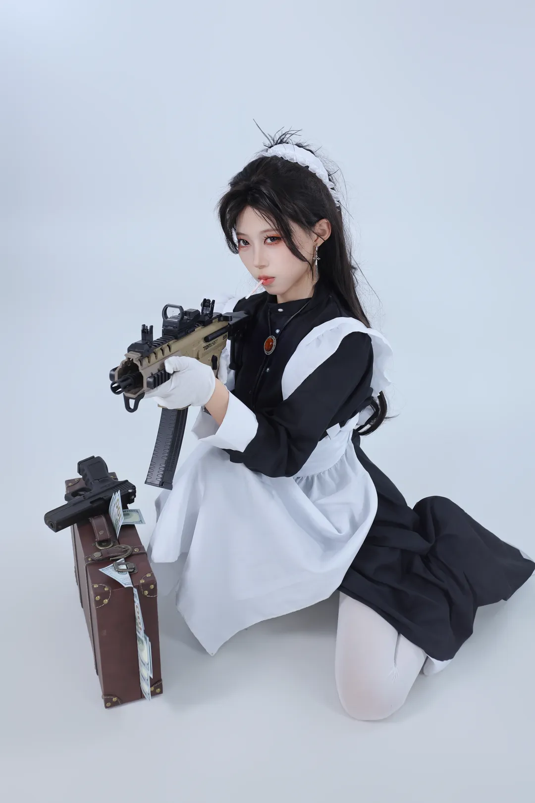 メイド服, コスプレ撮影, 二次元ファッション, スタジオ撮影, 武装メイドコスプレ - 3枚目
