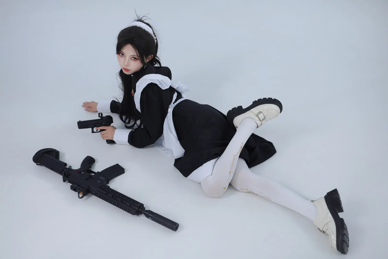 メイド服, コスプレ撮影, 二次元ファッション, スタジオ撮影, 武装メイドコスプレ - 4枚目