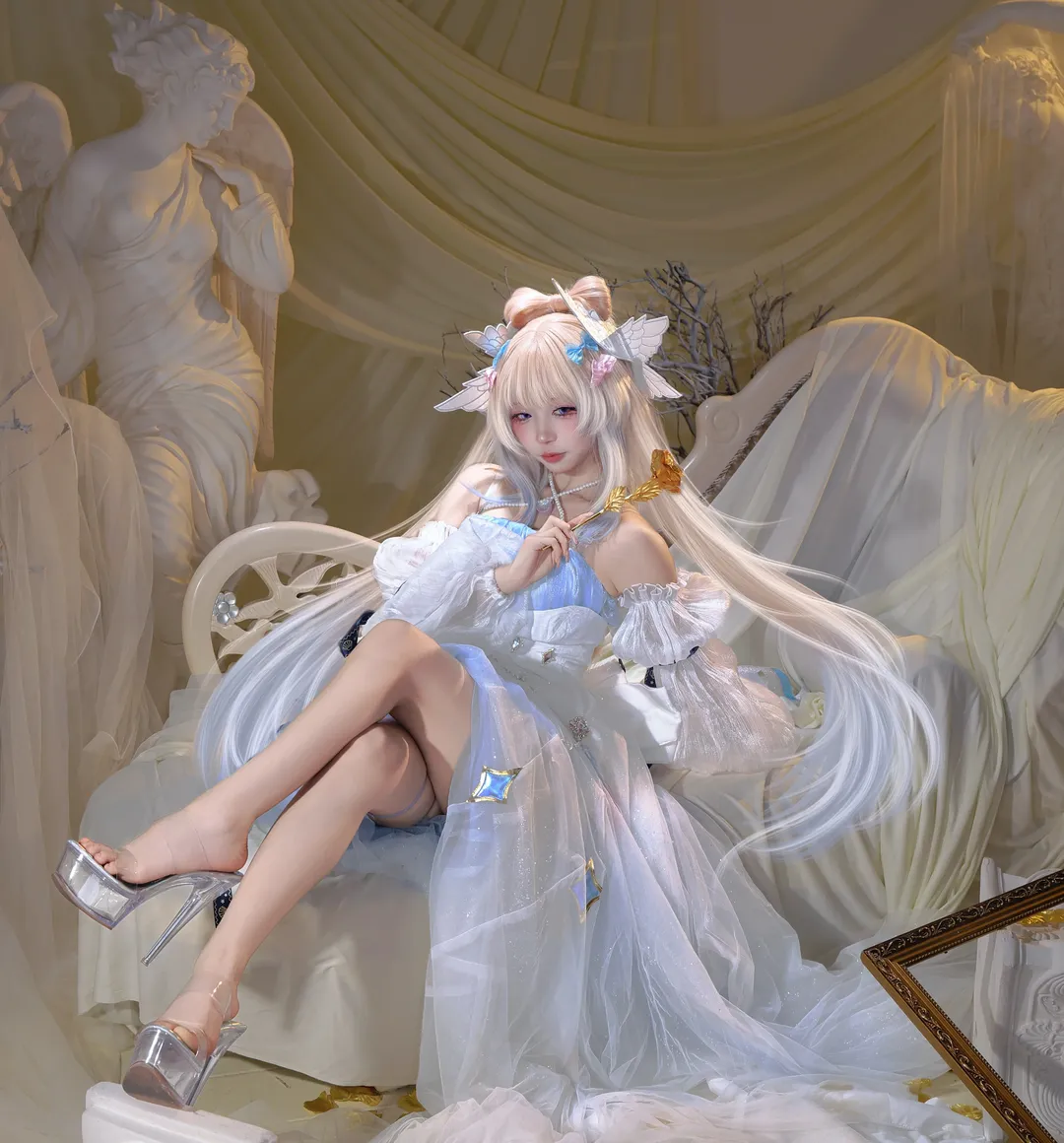 原神, 珊瑚宮心海 コスプレ, 二次元コスプレ, 白いチュールのドレス, 夢幻的な写真
