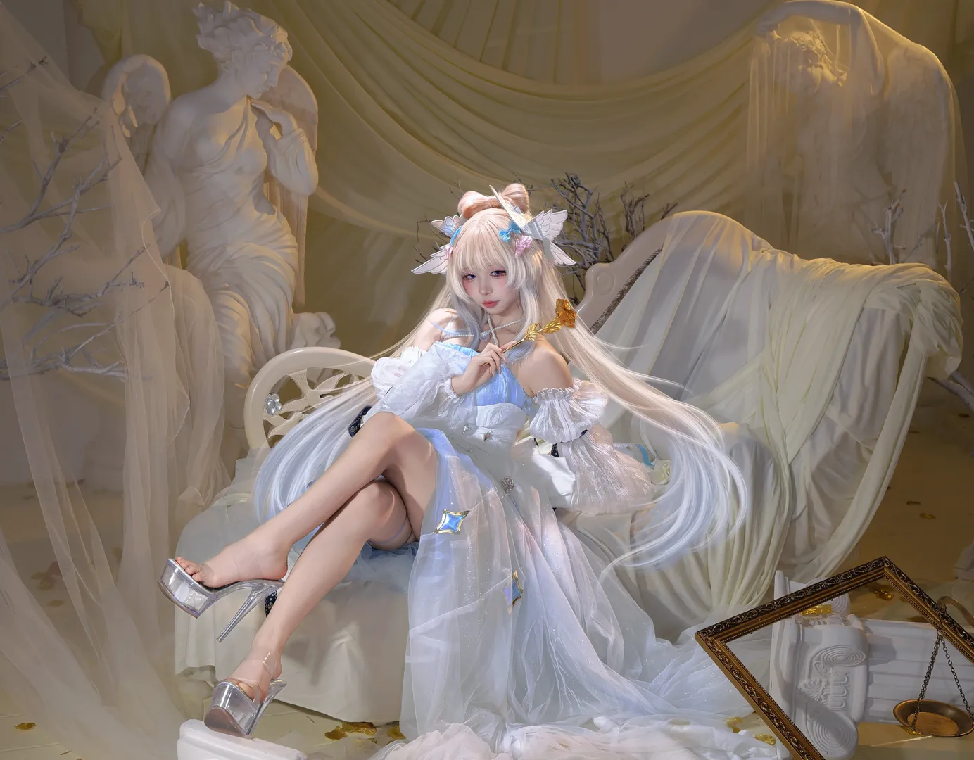 原神, 珊瑚宮心海 コスプレ, 二次元コスプレ, 白いチュールのドレス, 夢幻的な写真 - 2枚目