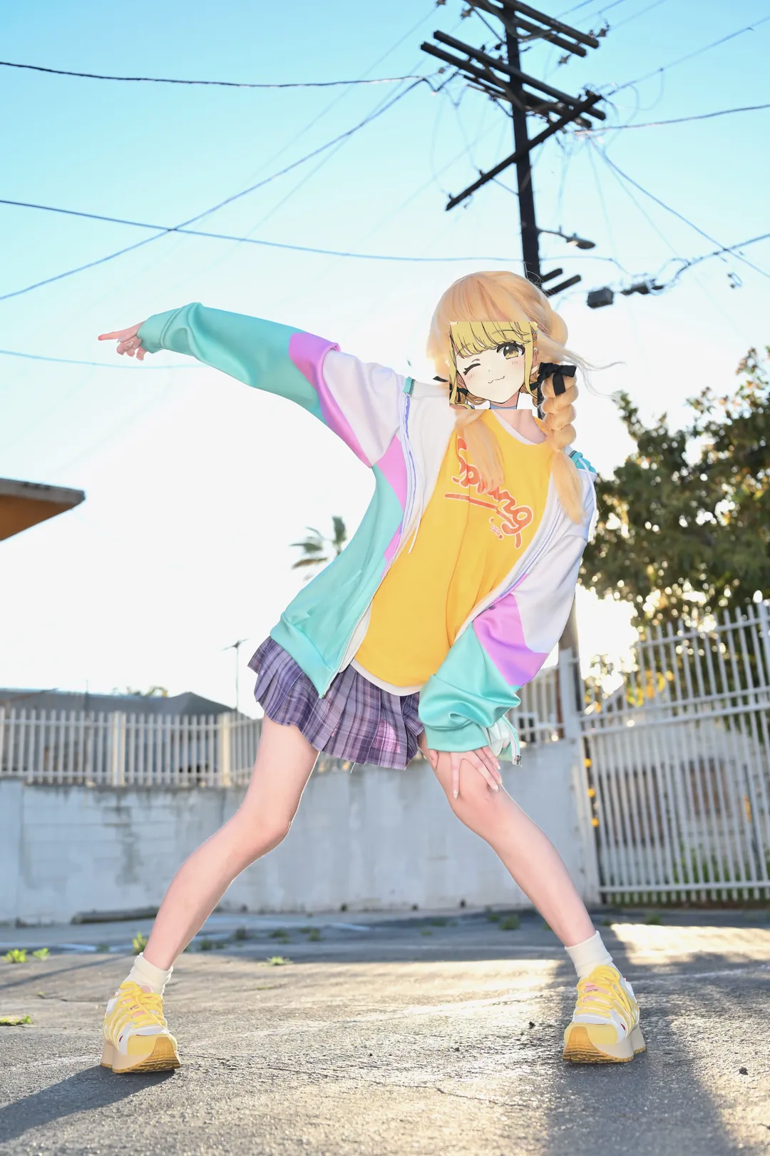 Gakuen Idolmaster, Kotone Fujita cosplay, Street style, Cosplay photography, Dynamic pose