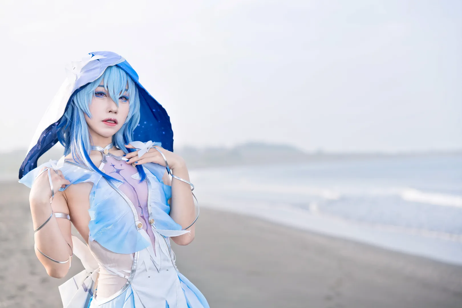 鳴潮, ショアキーパー コスプレ, 海辺のコスプレ, コスプレ撮影, 青白系キャラクター - 14枚目