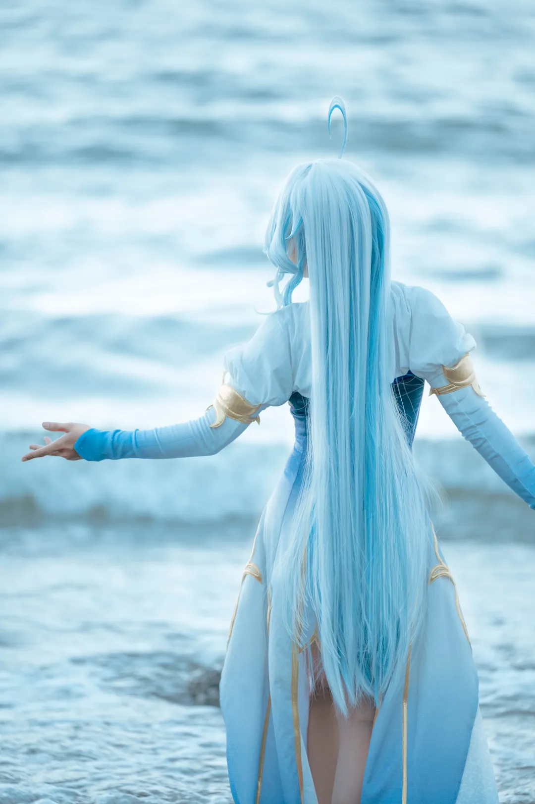 原神, 芙寧娜cos, 海邊外景, 藍髮cos, 楓丹cosplay - 第7張