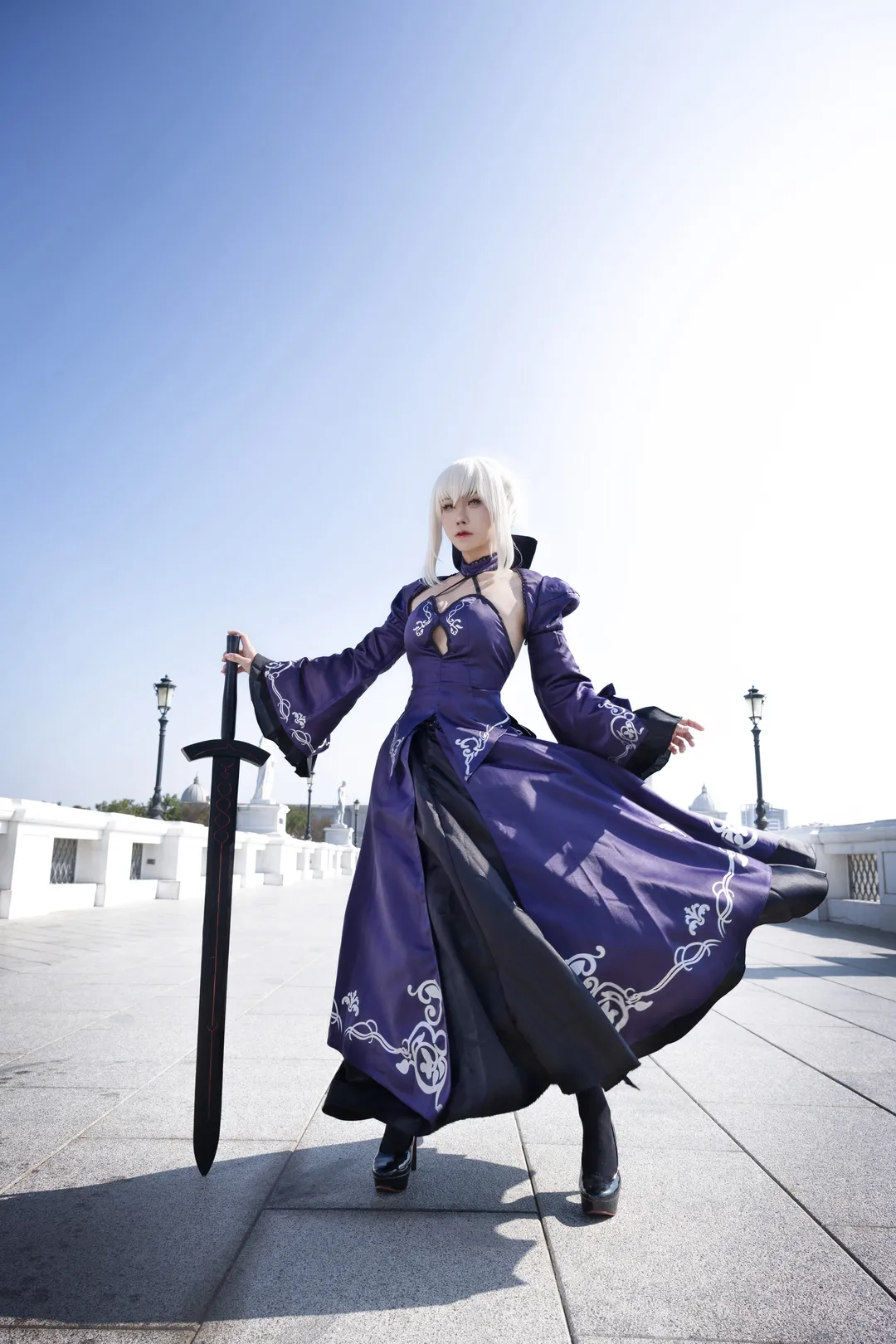 cosplay, Fate/Grand Order, 阿尔托莉雅cos, 人像摄影, 深紫礼服 - 第1张
