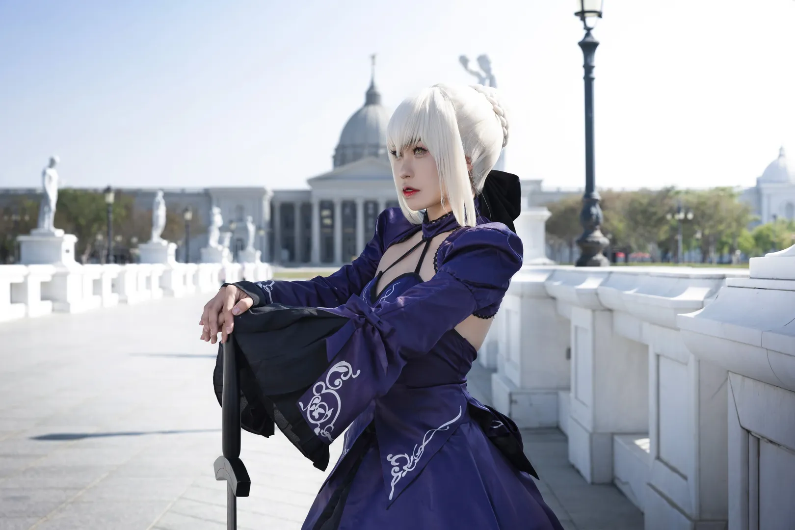 cosplay, Fate/Grand Order, 阿尔托莉雅cos, 人像摄影, 深紫礼服 - 第2张