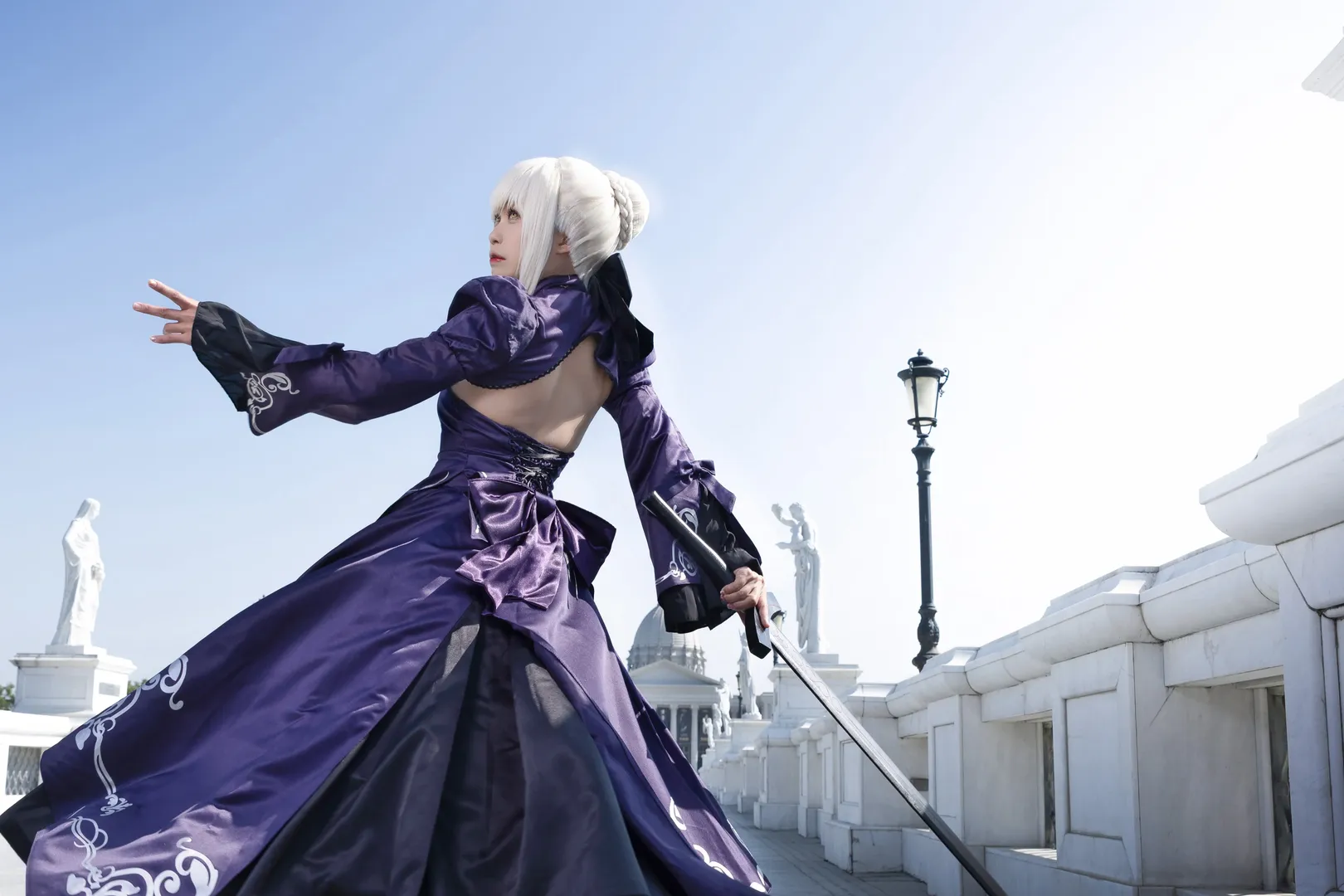 cosplay, Fate/Grand Order, 阿尔托莉雅cos, 人像摄影, 深紫礼服 - 第3张