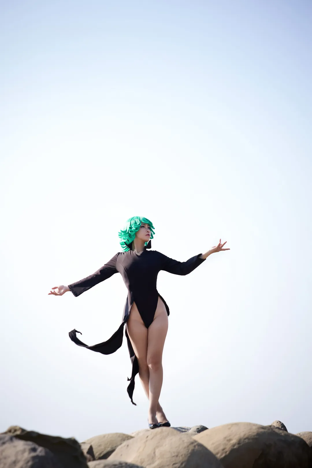 龙卷cos, 一拳超人, cosplay摄影, 海边外景, 战栗龙卷 - 第1张