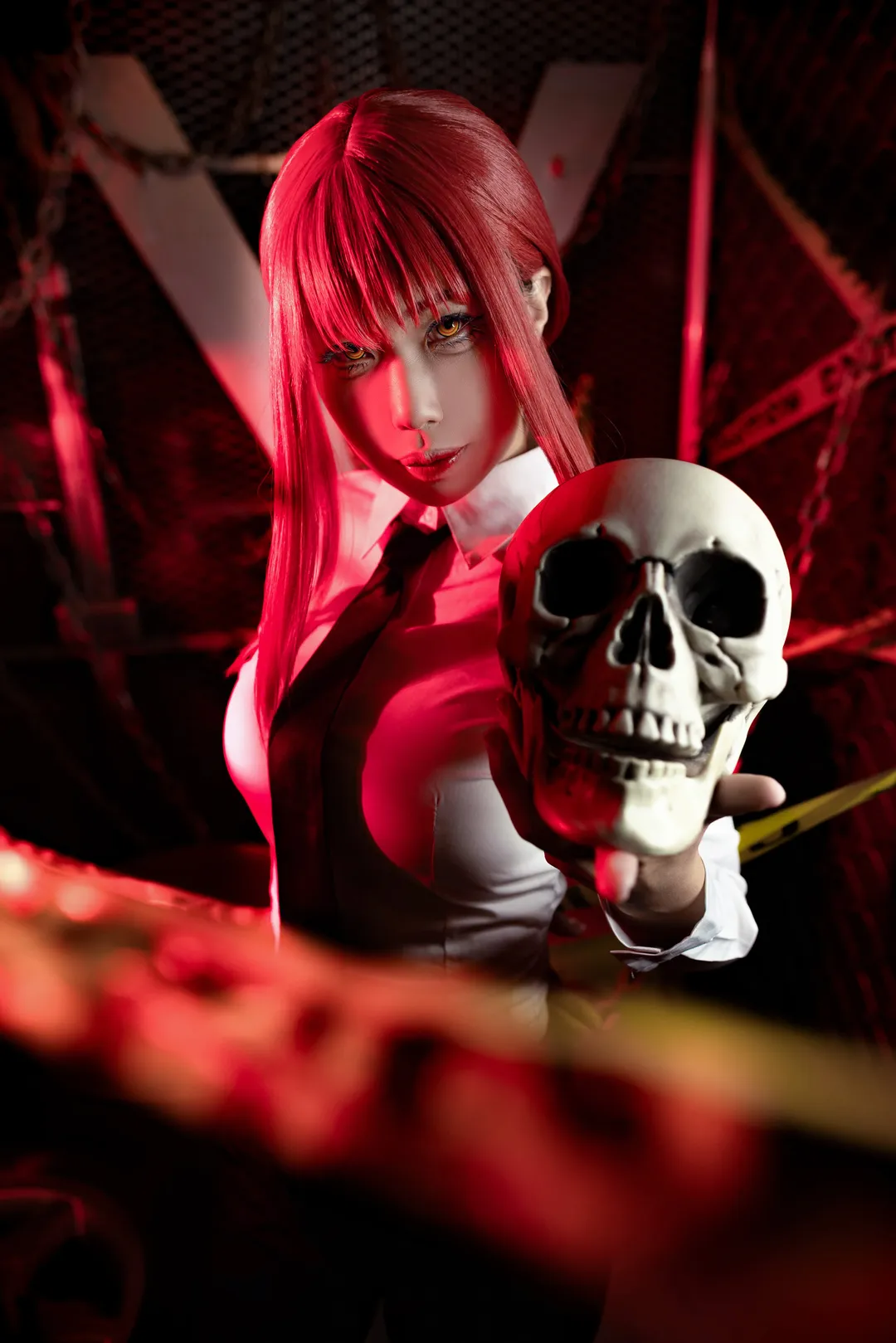 氛围感摄影, cosplay日常, 红发造型, 玛奇玛cos, 链锯人