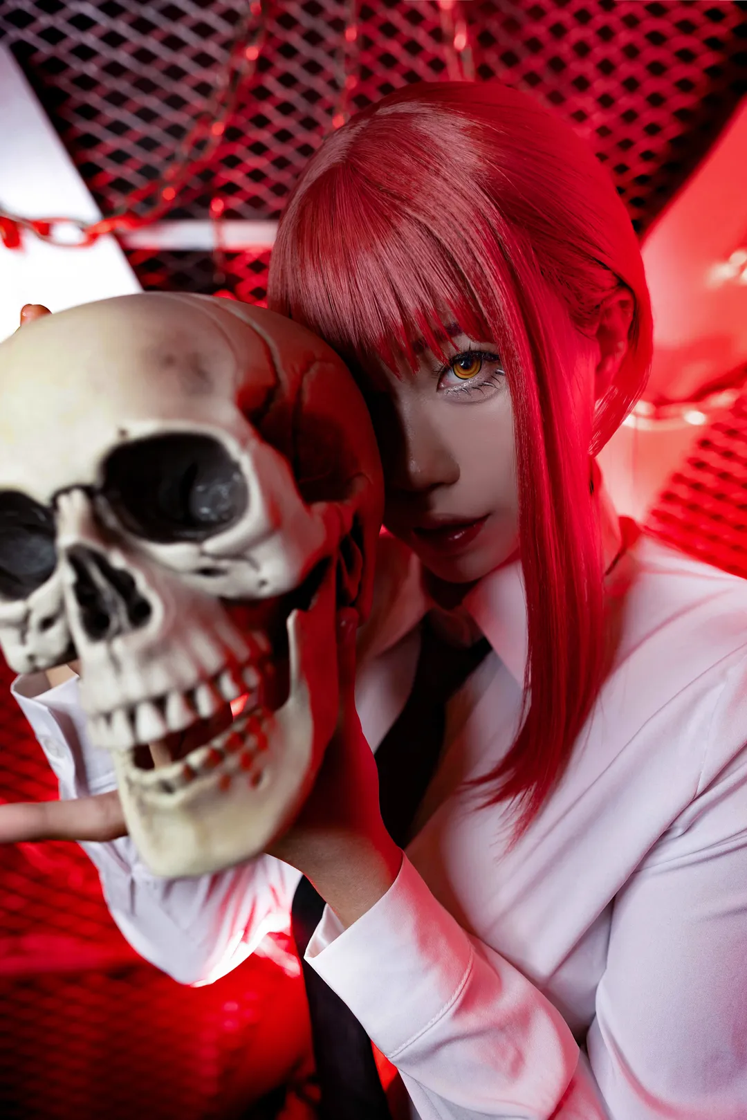 氛圍感攝影, cosplay日常, 紅髮造型, 瑪奇瑪cos, 鏈鋸人 - 第9張