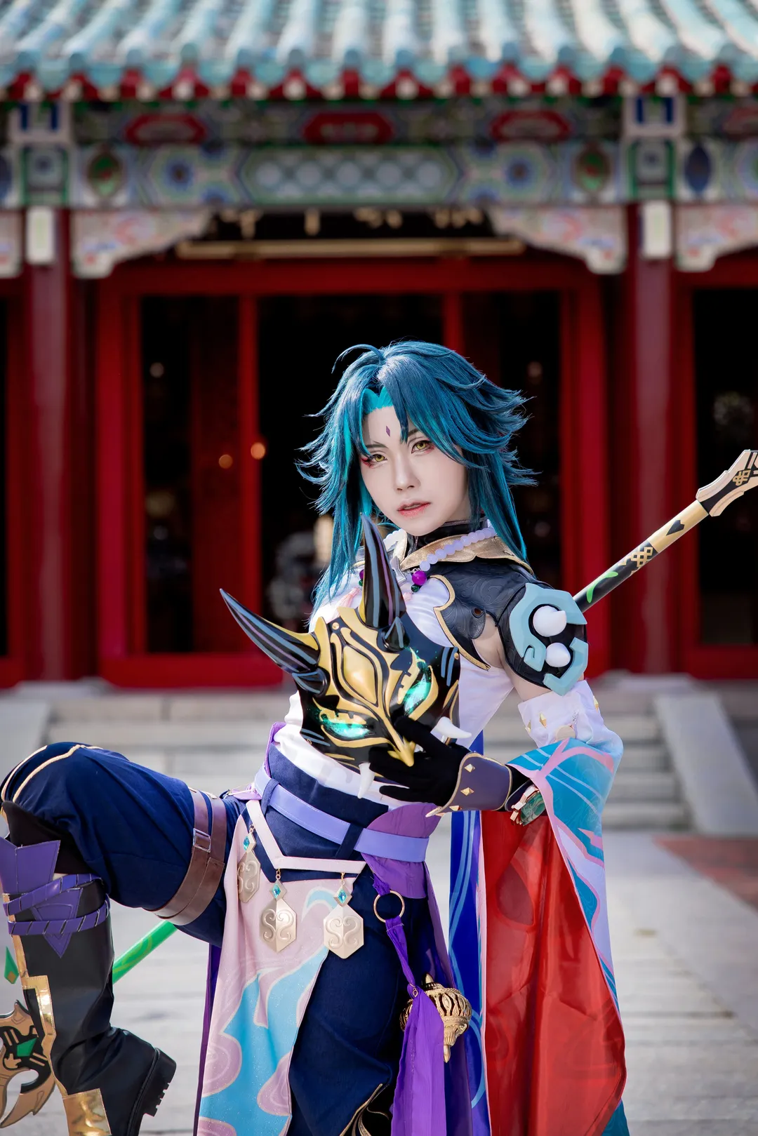 原神, cosplay摄影, 古风外景, 魈cos, 降魔大圣 - 第1张