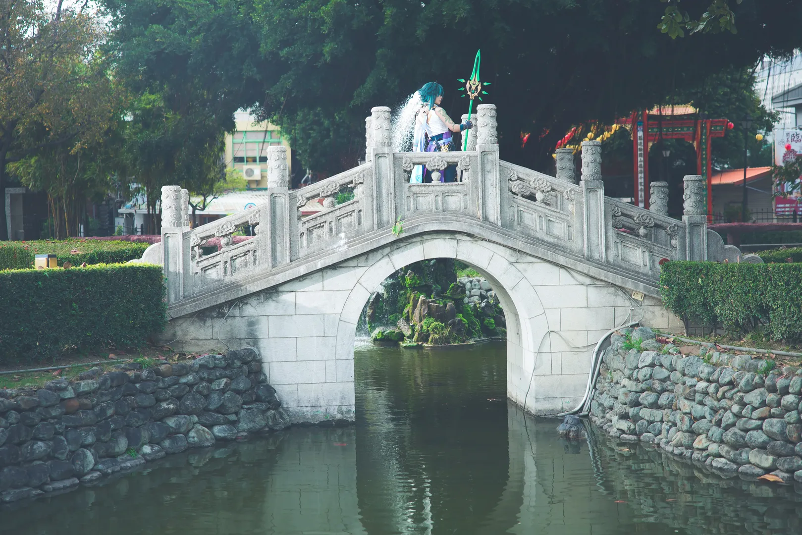 原神, cosplay摄影, 古风外景, 魈cos, 降魔大圣 - 第14张