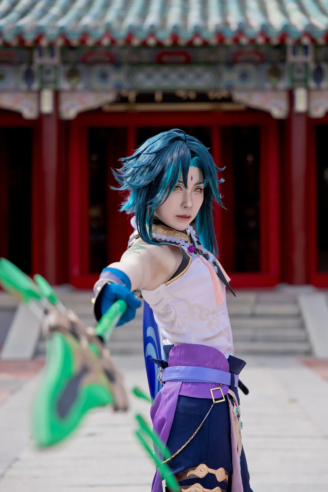 原神, cosplay摄影, 古风外景, 魈cos, 降魔大圣 - 第15张
