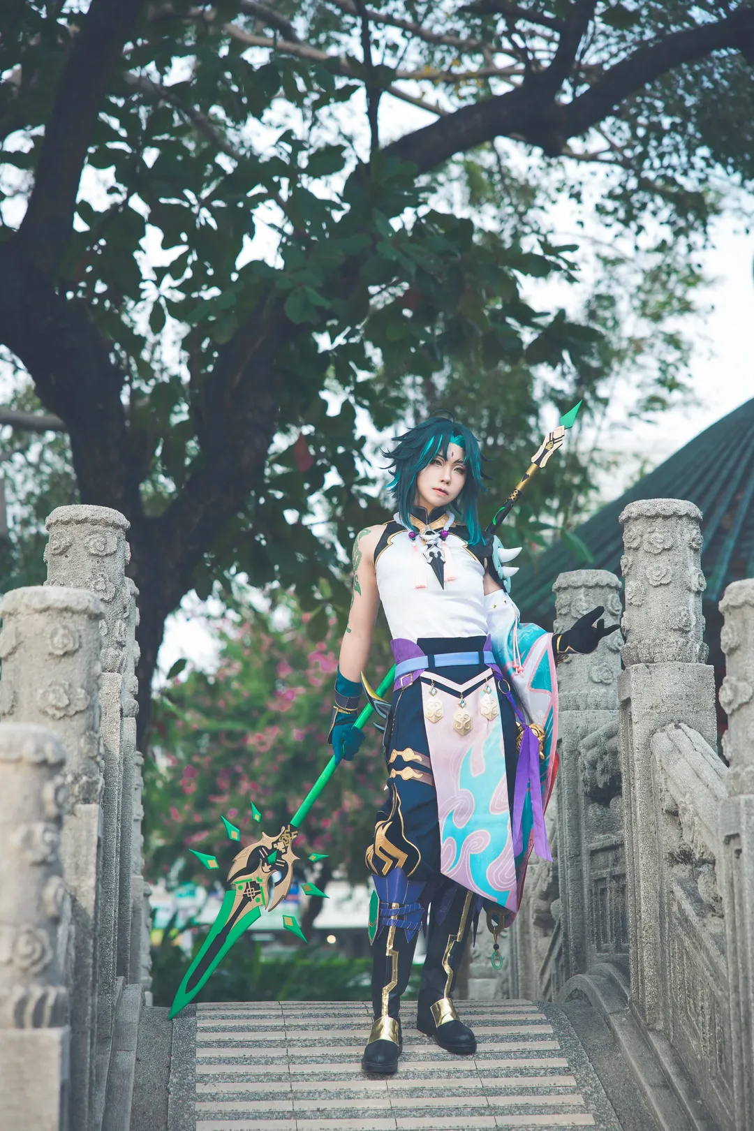 原神, cosplay摄影, 古风外景, 魈cos, 降魔大圣 - 第5张