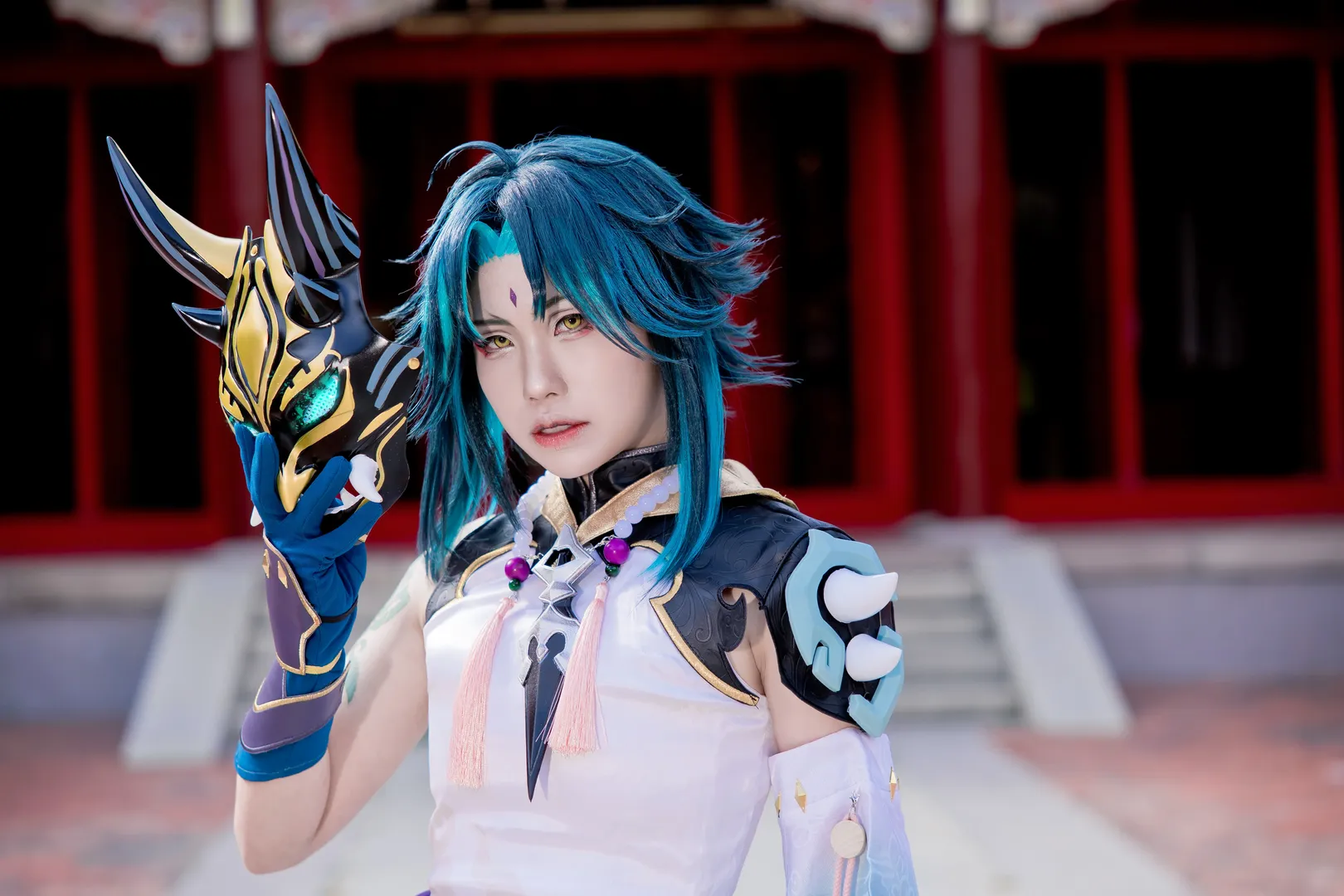 原神, cosplay摄影, 古风外景, 魈cos, 降魔大圣 - 第9张
