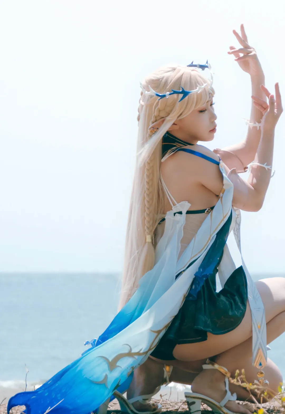 鳴潮, カルテジア コスプレ, アウトドア撮影, エルフ コスプレ, 海辺の雰囲気 - 4枚目