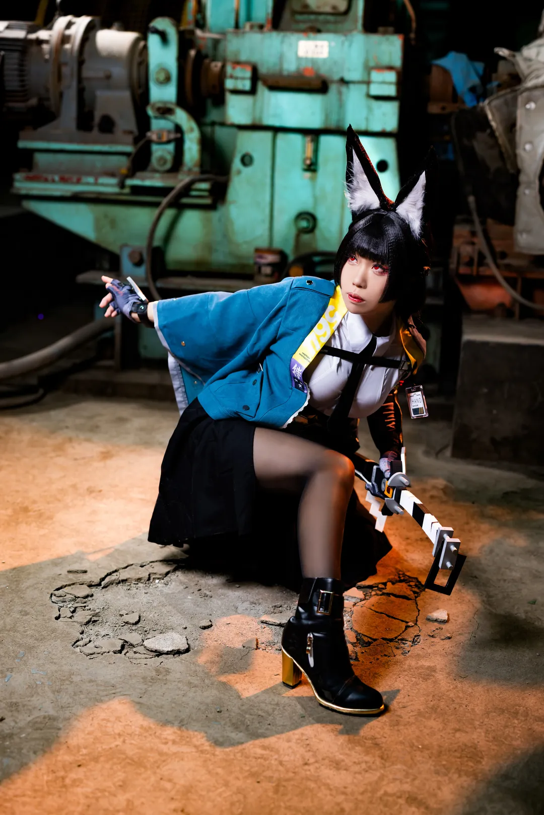 绝区零, 二次元cosplay, 星见雅cos, 黑丝穿搭, 工业风人像