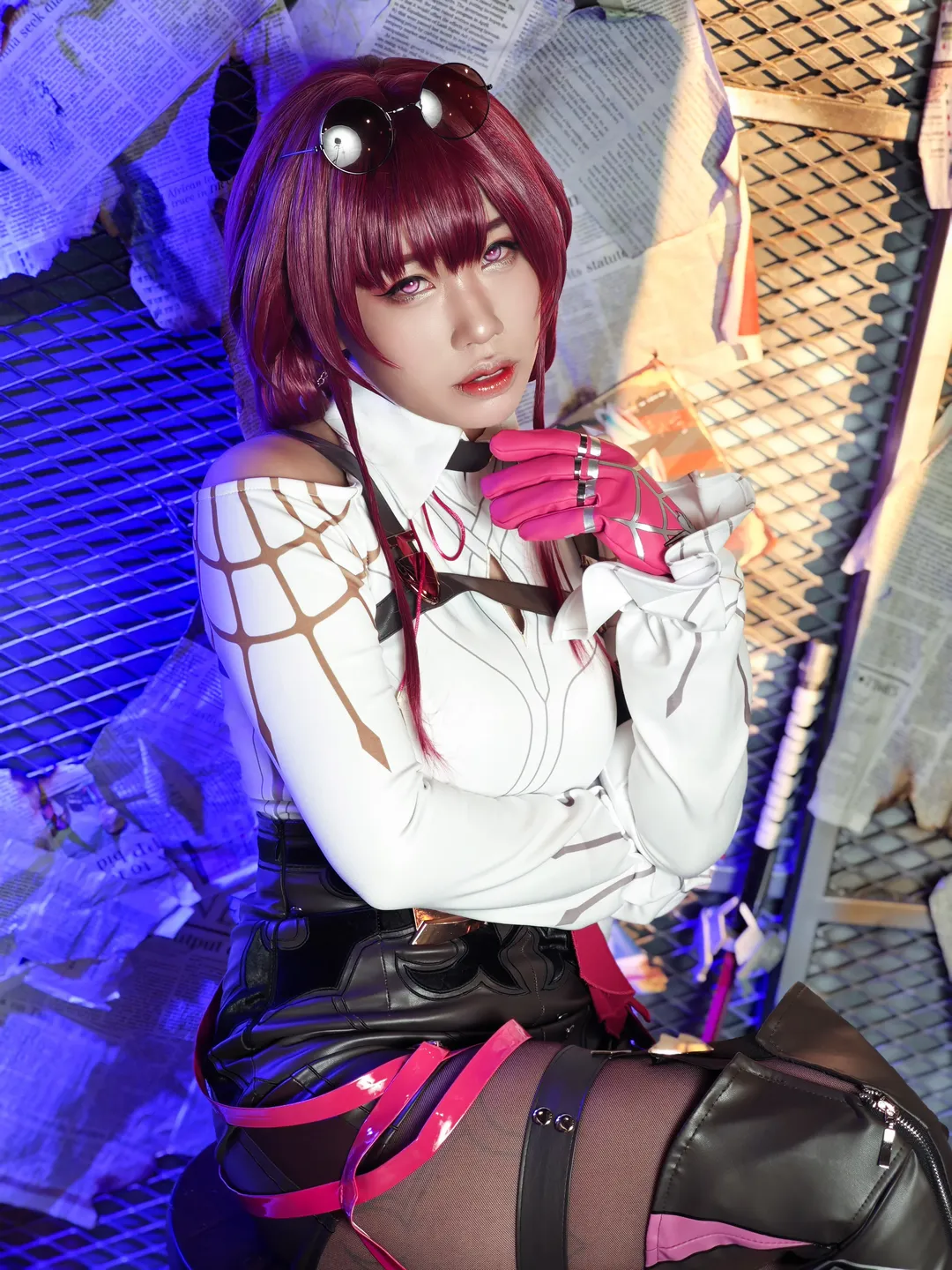 二次元, cosplay, 崩壞星穹鐵道, 卡芙卡cos, 紅髮美瞳 - 第12張