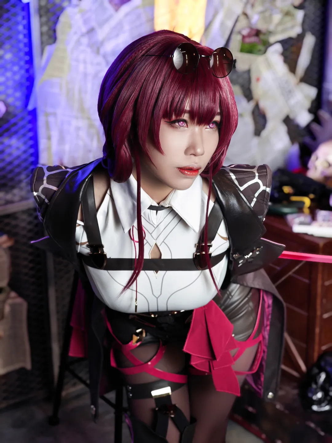 二次元, cosplay, 崩壞星穹鐵道, 卡芙卡cos, 紅髮美瞳 - 第4張