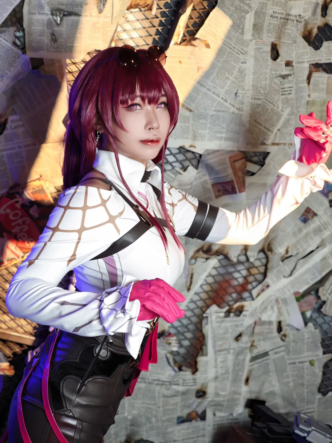 二次元, cosplay, 崩壞星穹鐵道, 卡芙卡cos, 紅髮美瞳 - 第7張